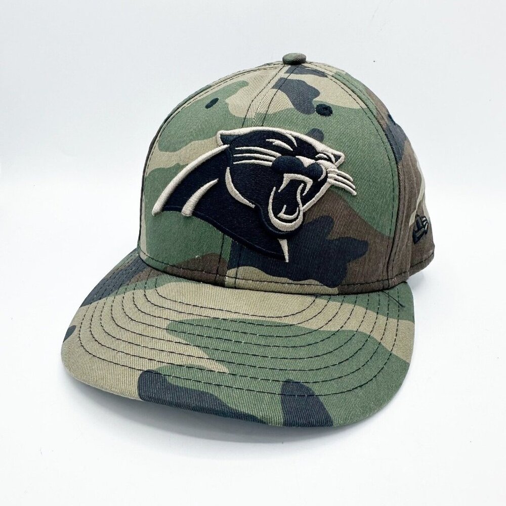 NEW ERA 59FIFTY LOW PROFILE 7-1/8 FITTED CAP CAROLINA PANTHERS WOODLAND CAMO HAT